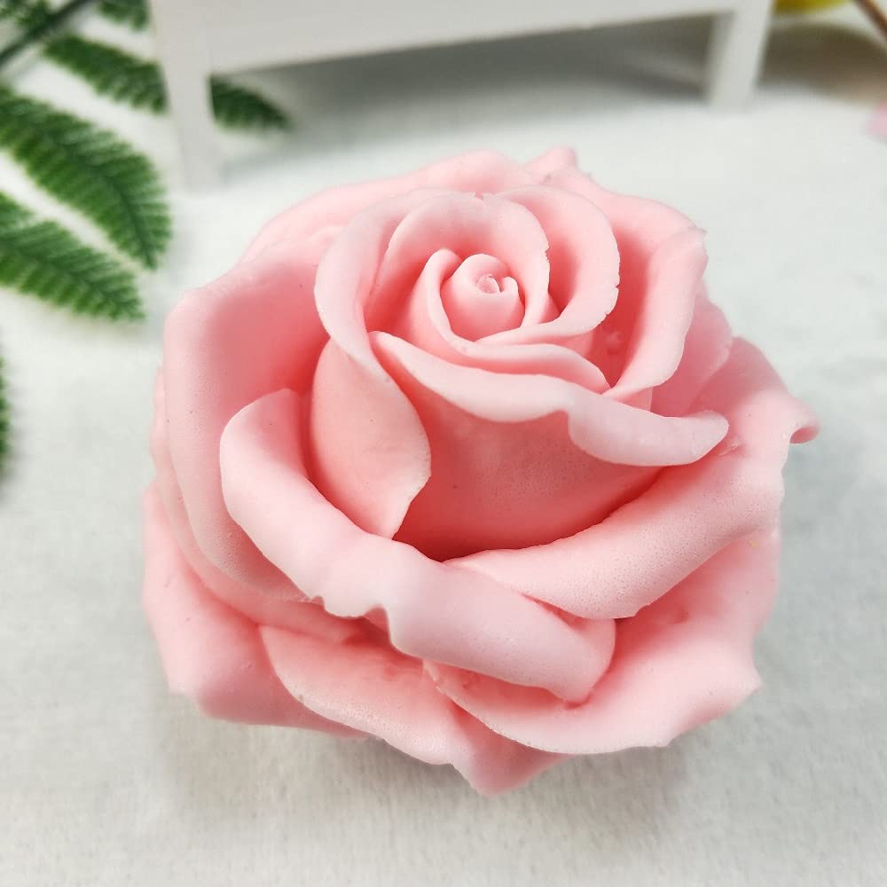 3D Flower Rose Silicone Mold for Candle Making, Soap Making, Fondant, Epoxy Resin, Wax, Cupcake & Chocolate Decorations - Perfect for DIY Crafts, Baking Tools, and Home Decor Projects
