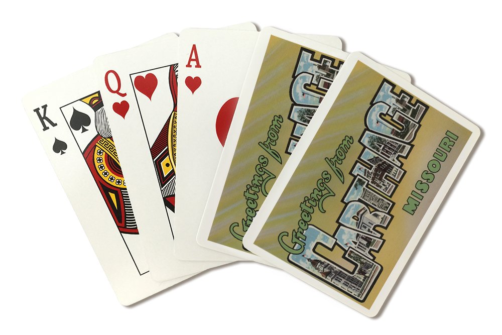Greetings from Carthage, Missouri - 52 Playing Cards Poker Size Deck with Jokers - Perfect for Poker Nights, Magic Tricks & Family Game Nights