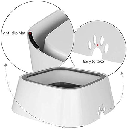 **Nisixdec No Spill Slow Feeder Dog Bowl - Anti-Drip Pet Water Dish for Small & Large Dogs - Perfect for Travel, Crate Training & Messy Drinkers**