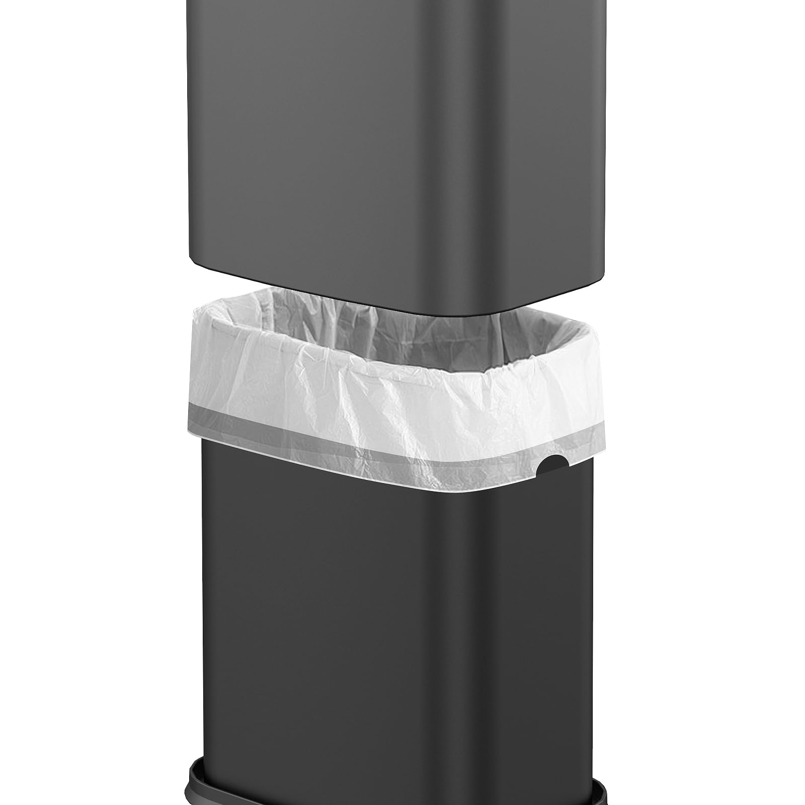 2.6 Gallon Black Metal Bathroom Trash Can with Removable Inner Bucket - Small Office Waste Basket for Bathroom, Kitchen, Bedroom & Office Use