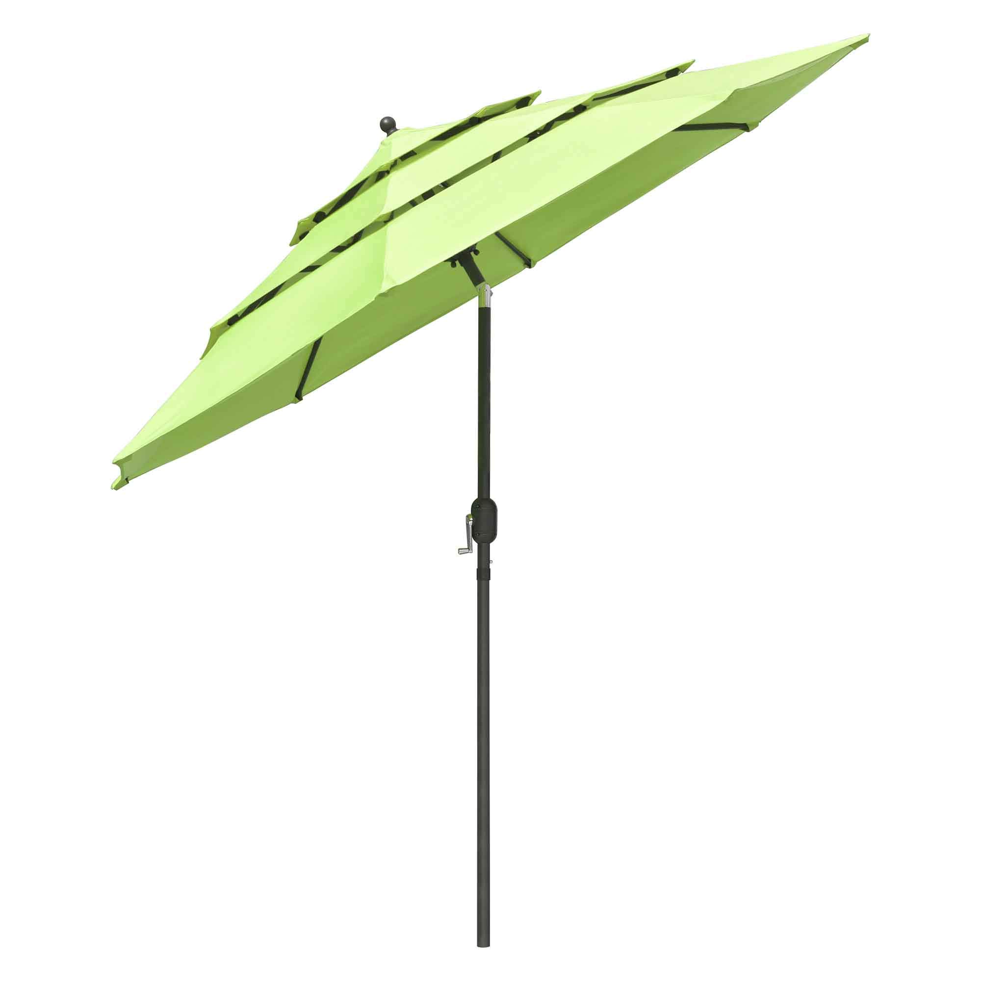 Yescom 9FT 3-Tier UV70+ Aluminum Patio Umbrella with Crank Handle - Waterproof & Tilt Function for Outdoor, Beach, Yard, Deck, Table - Perfect for Shade in Apple Green