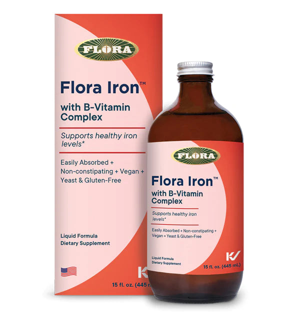 Flora Iron™ with B Vitamin Complex - Premium Iron Supplement for Energy & Vitality - Supports Healthy Blood & Immune System - Ideal for Athletes, Vegans & Active Lifestyles