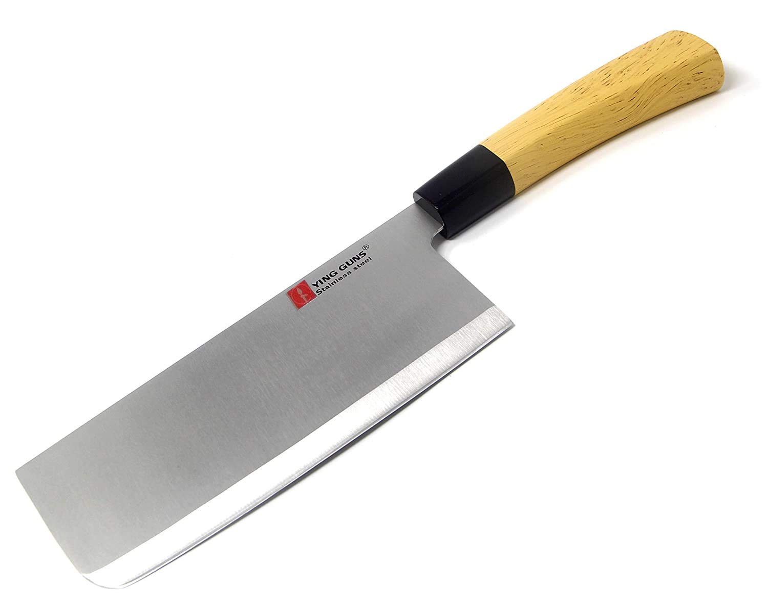7 Inch Stainless Steel Meat Cleaver Knife - Ultra Sharp Chef Knife for Cutting, Slicing, Dicing Steak, Chicken, Cheese, Vegetables & Fruits - Perfect for Home Kitchen, BBQ, Camping & Professional Use (Model EZ628)
