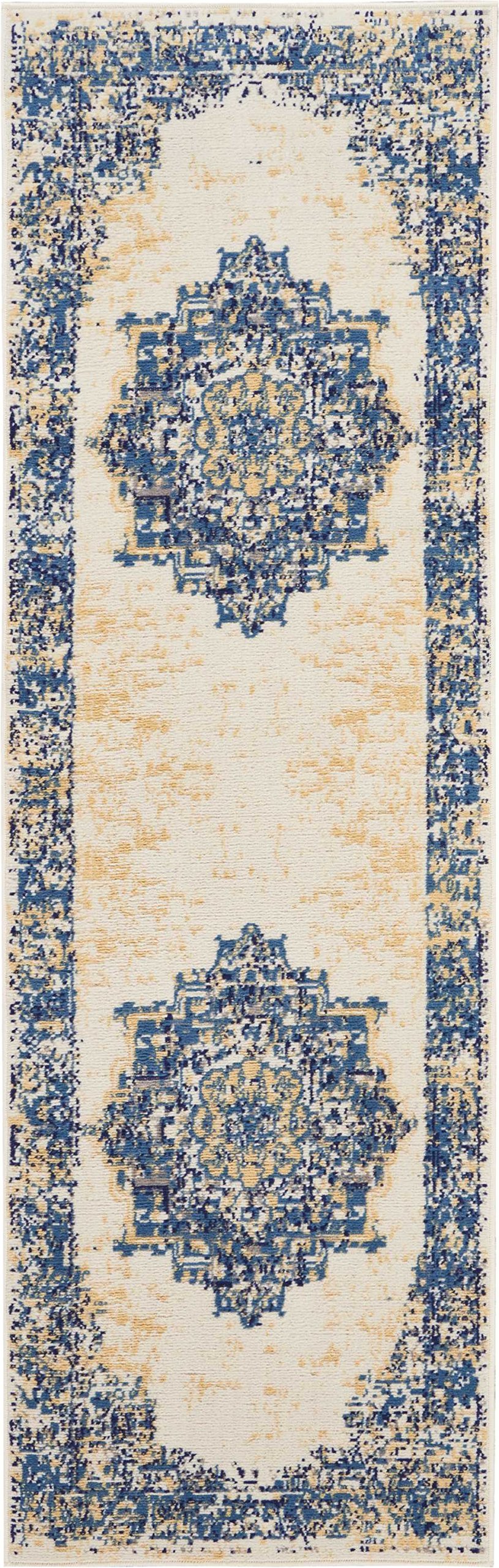 Nourison Grafix Traditional Area Rug 2'3'' x 7'6'' - Modern Design, Easy to Clean, Non-Shedding - Perfect for Bedroom, Living Room, Dining Room & Kitchen (8' Runner Rug for Hallways & Entryways)