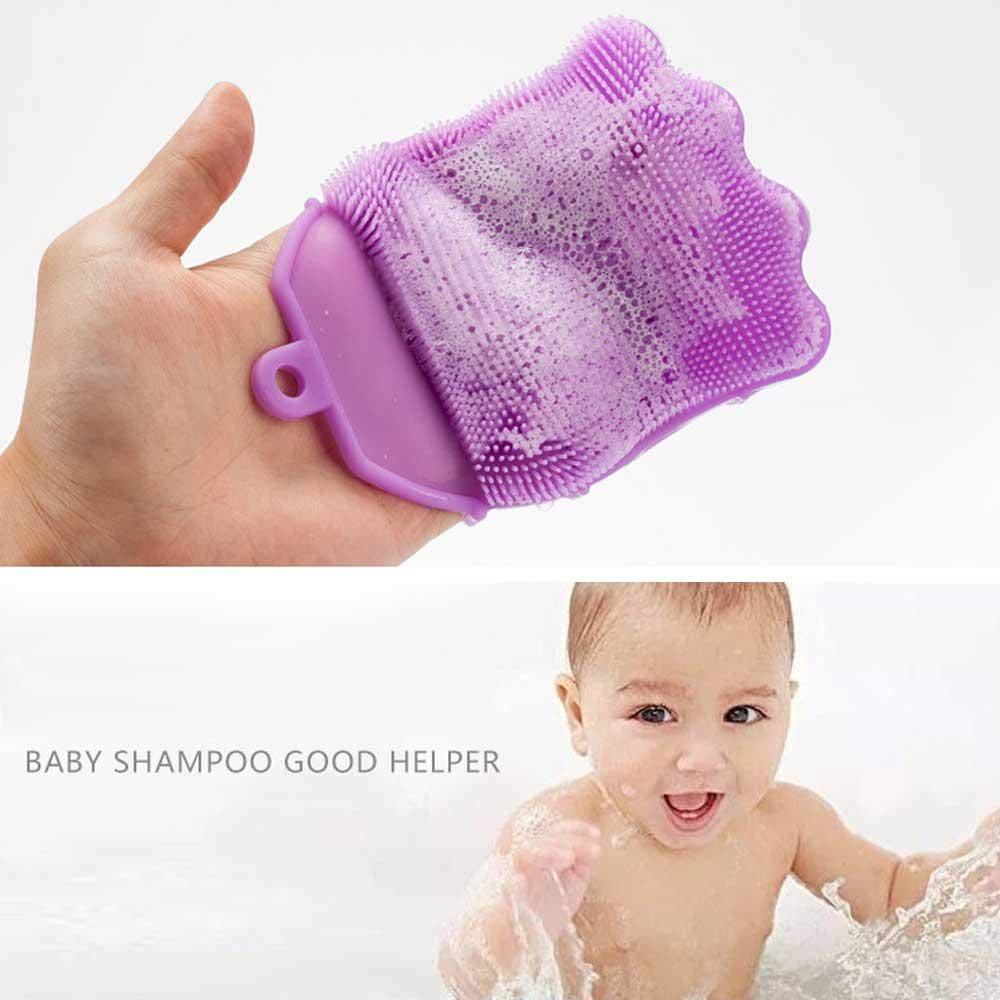 Bhavyam Multifunctional Silicone Bath Brush & Body Scrubber for Babies & Kids - Anti-Cellulite Exfoliating Bath Gloves - Gentle Baby Shower Essential (Small, Multicolor) - Perfect for Sensitive Skin Care & Spa Day at Home