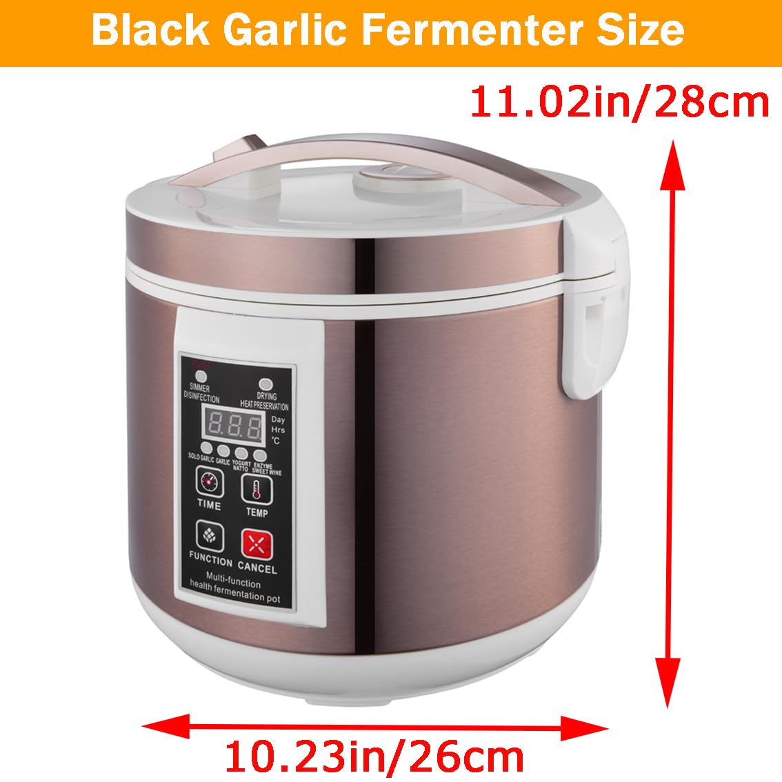 110V 6L Multifunctional Fermentation Pot for Black Garlic, Yogurt, Natto, Kimchi & Fruit Wine - Stainless Steel Shelves - Perfect for Home Brewing, Healthy Fermented Foods & DIY Kitchen Projects