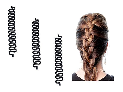 Chronex 3-Pack French Hair Clip Sticks - Hair Bun Maker & Braid Tool for Women | Twist & Plait Hair Accessories (Red) | Perfect for Updos, Ponytails & Styling at Home or Parties