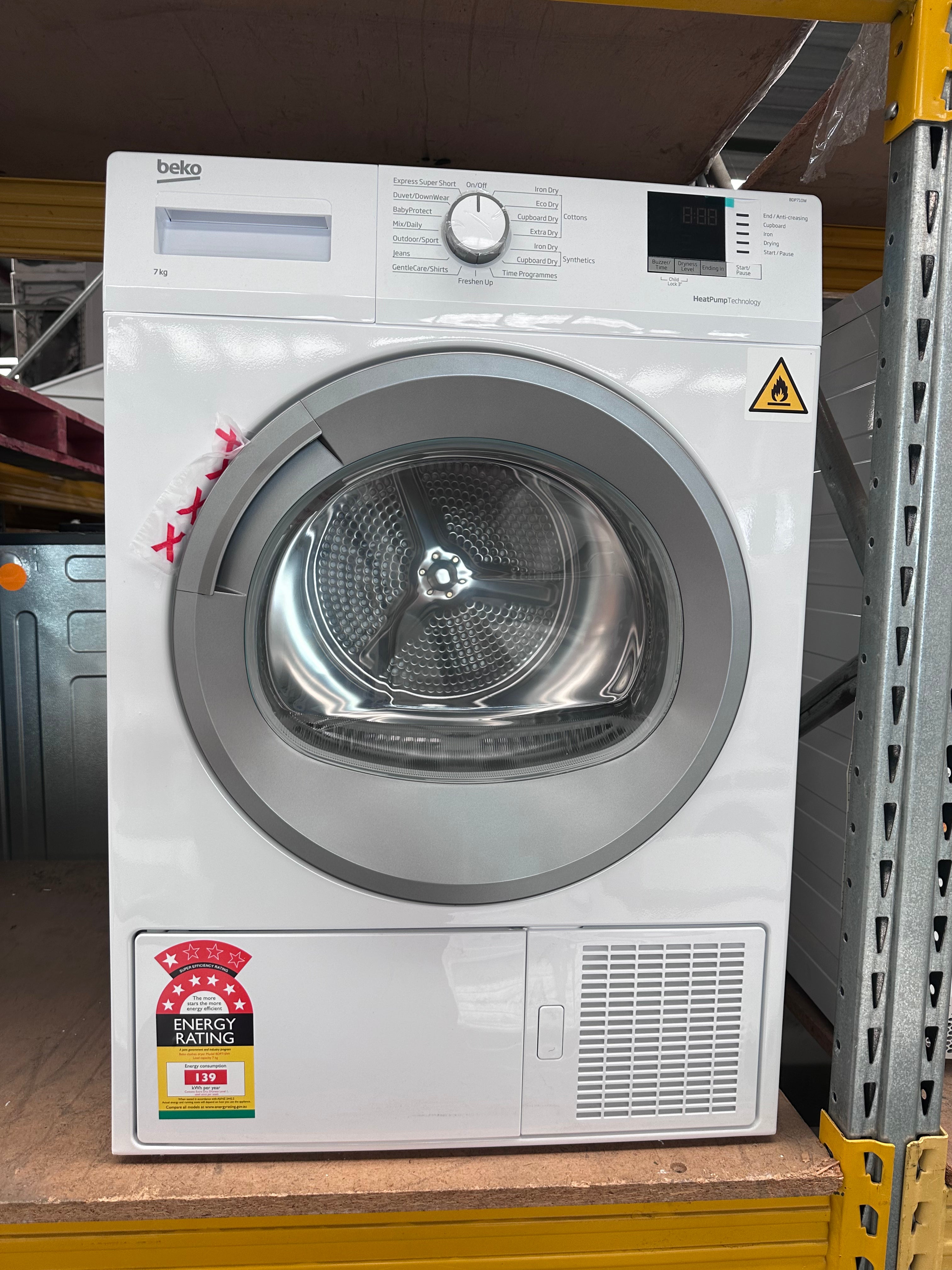 Beko BDP710W 7kg Heat Pump Dryer - Energy Efficient, Factory Second | Perfect for Small Homes & Apartments
