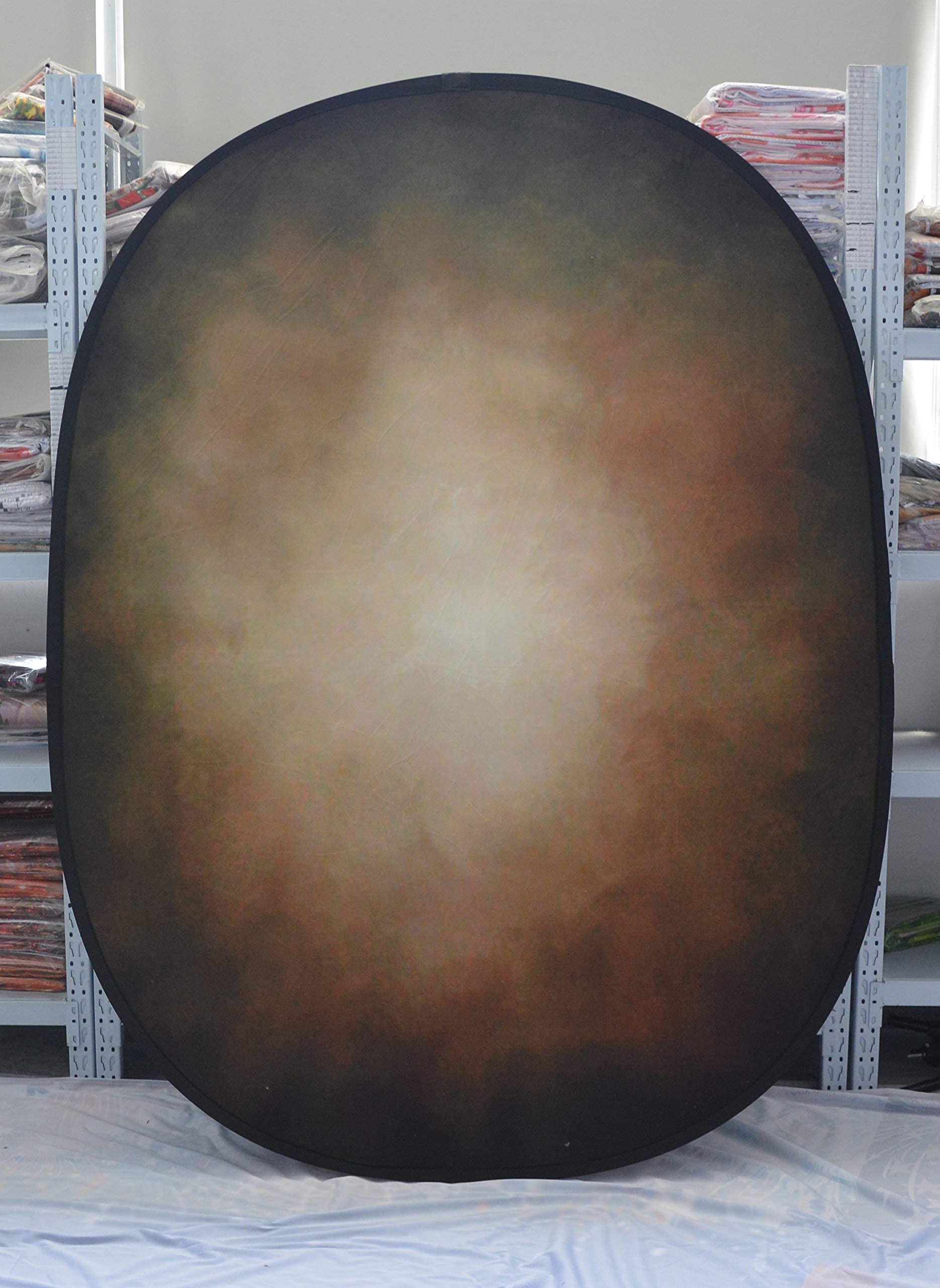 5x6.5ft (1.5x2m) Collapsible Blue Brown Textured Backdrop - Double Sided Folding Photo Background for Video Meetings, Live Streaming, YouTube Videos, and Professional Photography Studio Setup