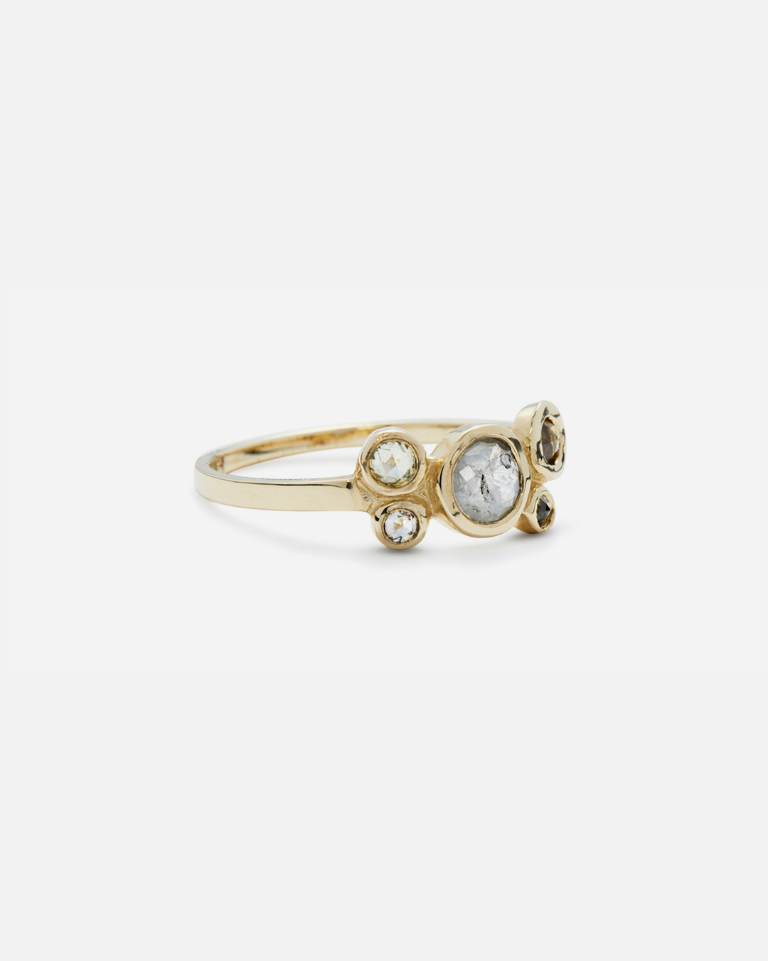 Rose Cut Colored Diamond Ring - 25 Bubble Design for Engagement, Wedding & Anniversary Gifts | Vintage Style Jewelry for Women