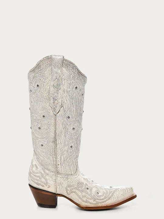 Women's Embroidered Crystal Snip Toe Cowboy Boots - Western Style Fashion for Country Dancing, Rodeo & Casual Wear