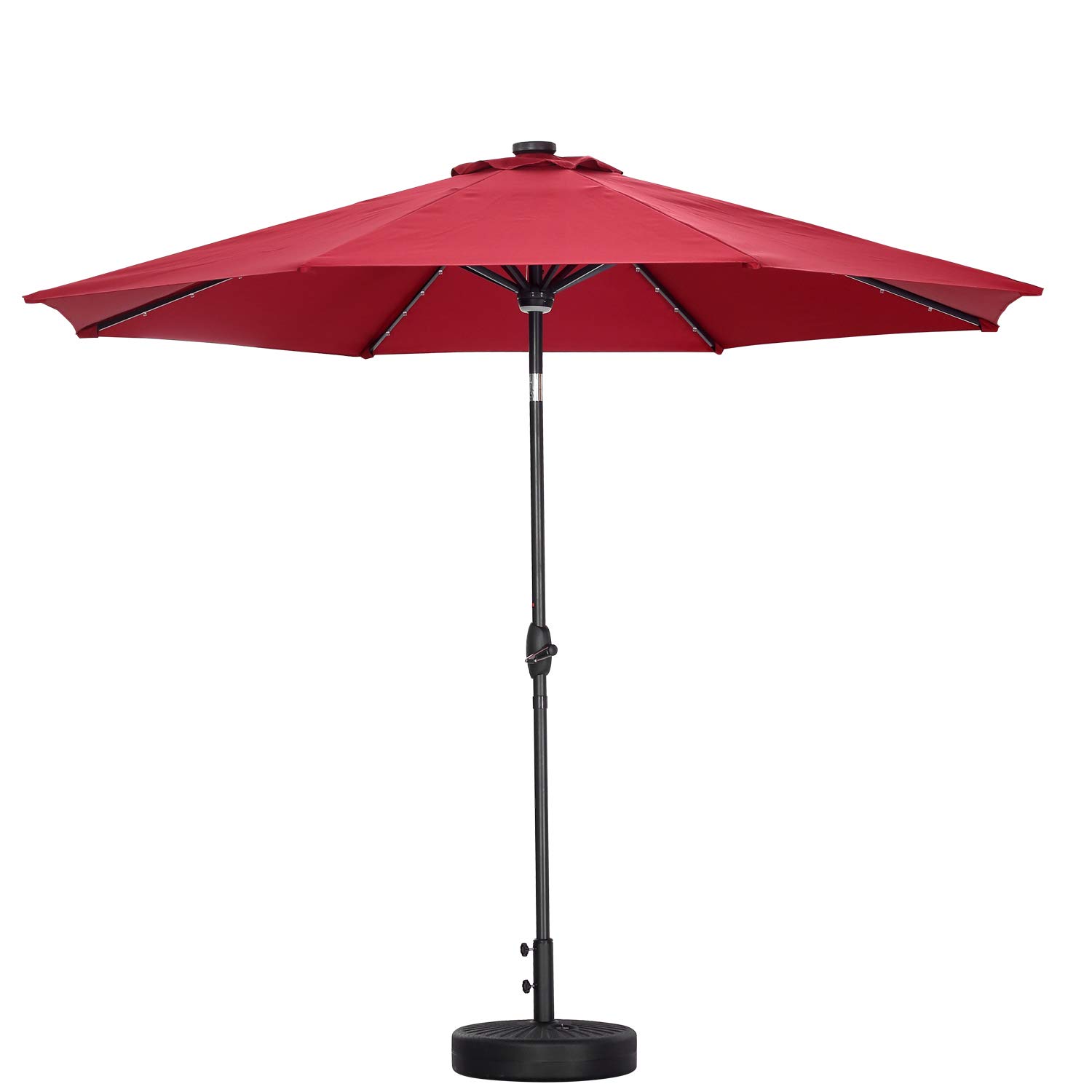 10ft Solar LED Patio Umbrella with Lights - Outdoor Cantilever Umbrella with Crank & Tilt, Waterproof Sun Shade for Garden, Pool, Deck, Backyard & Outdoor Dining