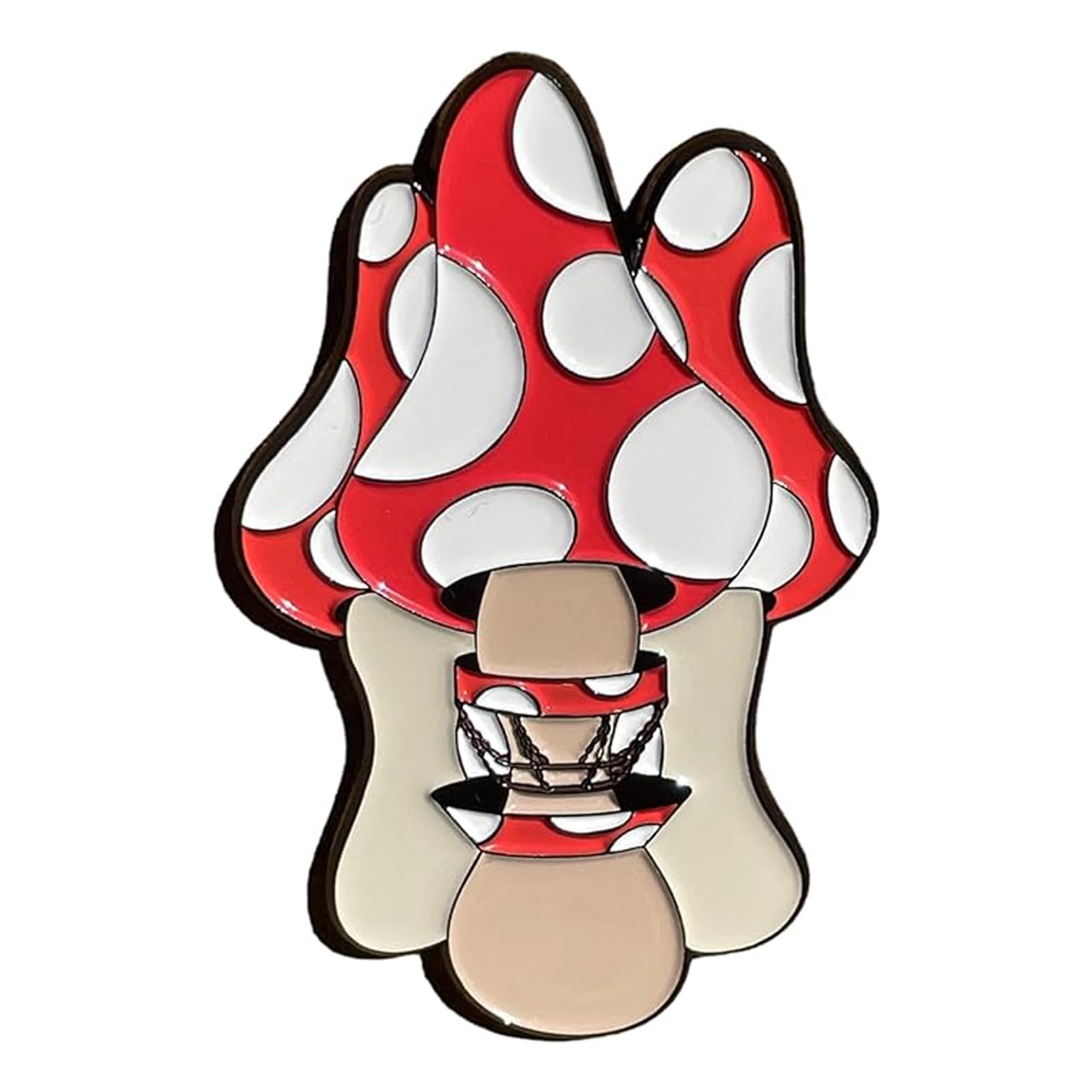 Funny Mushroom Enamel Pin for Disc Golfers - Stylish Disc Golf Bag Accessories for Men & Women - Perfect for Frisbee Golf Lovers to Decorate Bags, Hats & Jackets