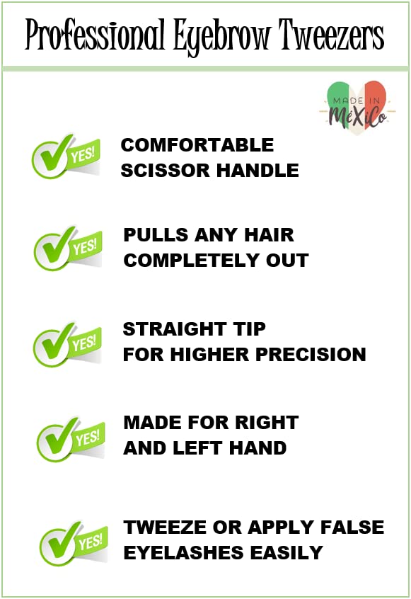 2 in 1 Precision Scissors & Tweezers Set for Men and Women - Professional Hair Removal Tools for Eyebrows, Facial Hair, Ingrown Hair, Fine Hair and Blackheads - Perfect for Grooming, Salon Use and Travel Essentials (1 Tweezers Included)