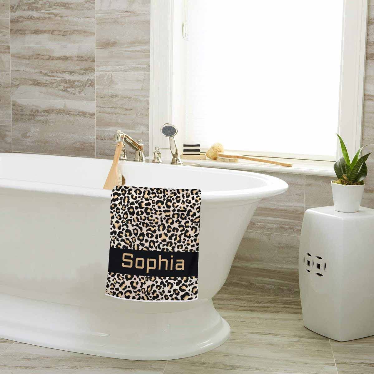 Custom Leopard Print Bath Towels - Personalized Monogrammed Beach Towels for Women & Girls, Super Absorbent, Quick Dry, Sand Free - Perfect for Pool, Beach, Travel, Spa, Gym & Home Use