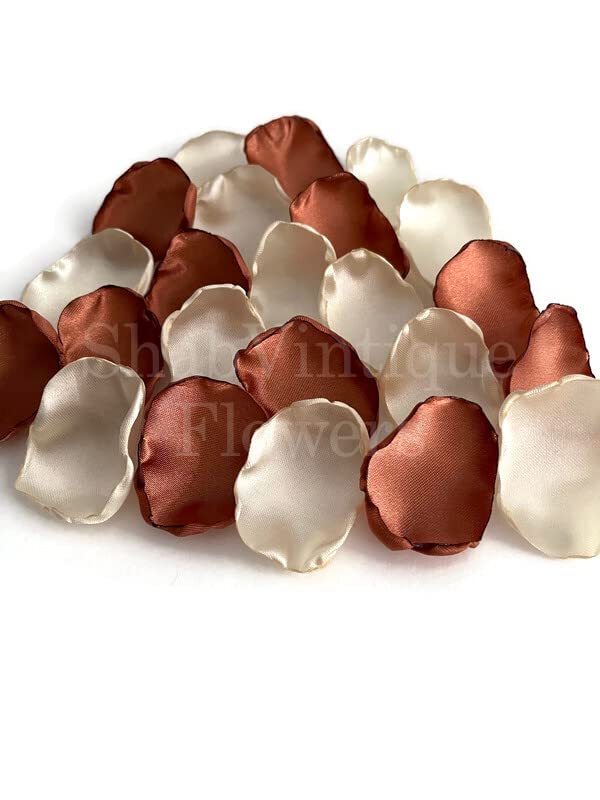 Terracotta Ivory 100 Flower Petals - Boho Rustic Wedding Decor, Birthday Party Aisle Decoration | Perfect for Wedding Ceremonies, Bridal Showers & Outdoor Events