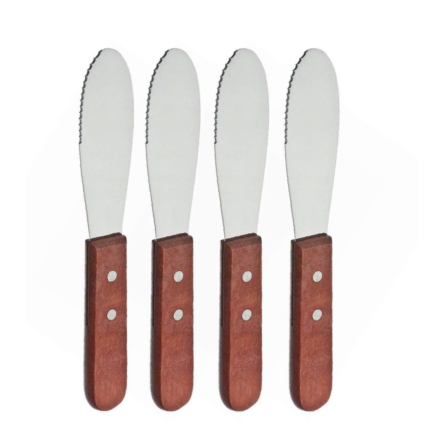 Premium Stainless Steel Sandwich Spreader Knives Set of 4 - Wide Butter & Cheese Knives for Kitchen, BBQ, Picnics & Catering - Durable & Rust-Proof Utensils for Perfect Sandwiches & Charcuterie Boards