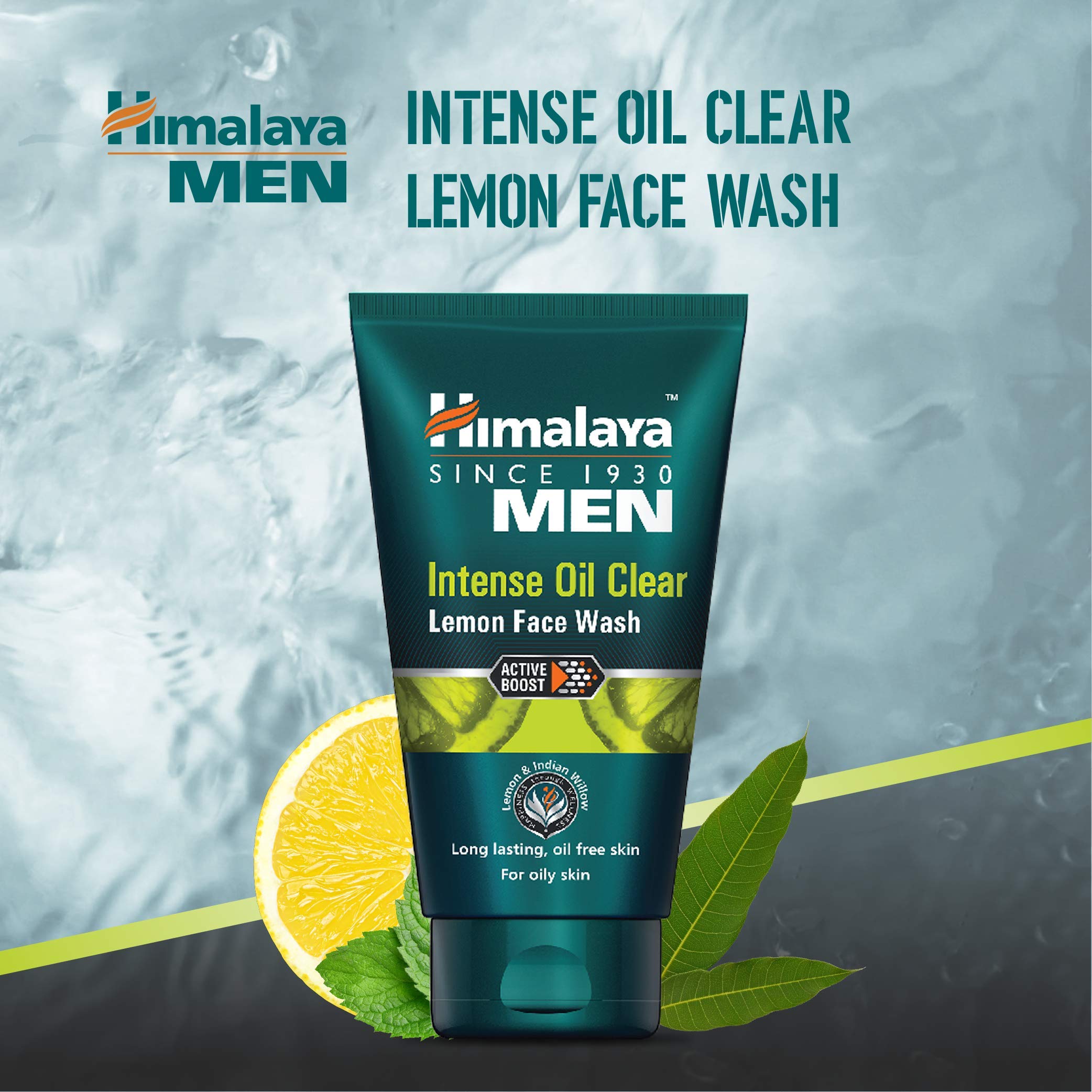 Himalaya Men Pimple Clear Neem Face Wash & Intense Oil Clear Lemon Face Wash 100ml - Acne Treatment & Oil Control for Men - Daily Skincare Routine for Clear & Healthy Skin