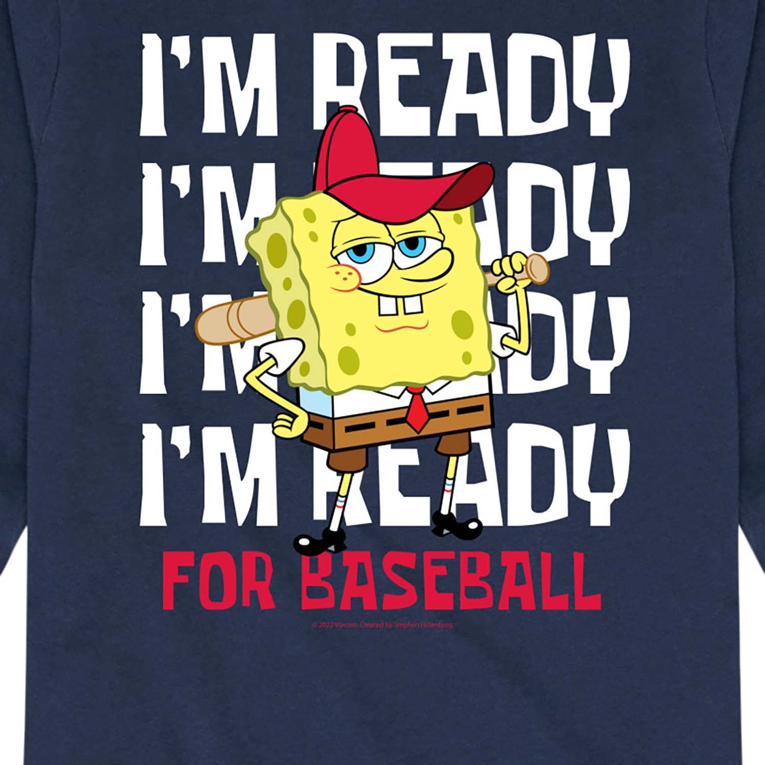 HYBRID APPAREL Spongebob Squarepants Baseball Graphic T-Shirt for Toddler & Youth - Long Sleeve Cotton Tee for Kids Sports & Casual Wear
