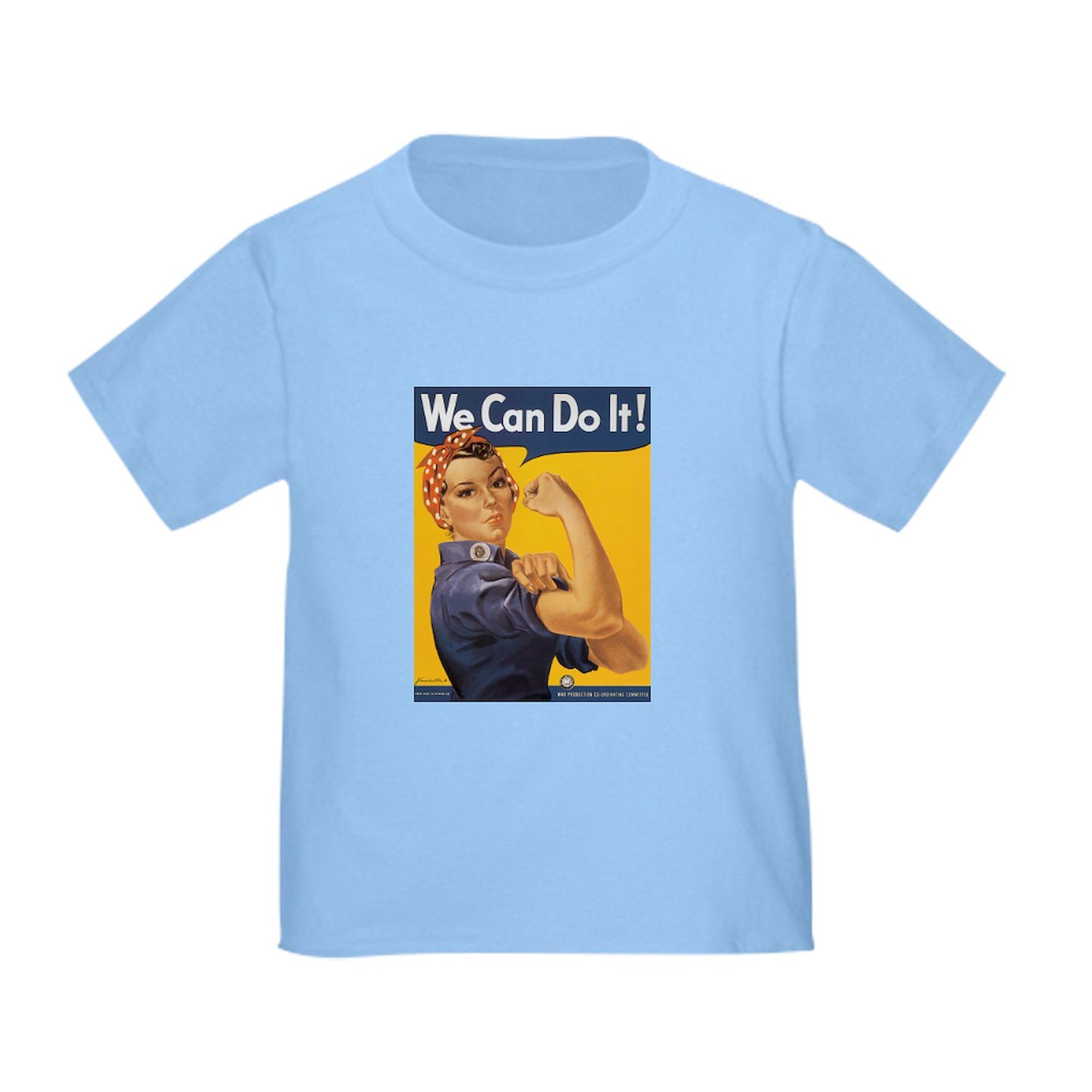 Rosie The Riveter Toddler T-Shirt - 100% Cotton Cute Graphic Tee for Boys & Girls | Perfect for Playdates, Daycare & Family Photos