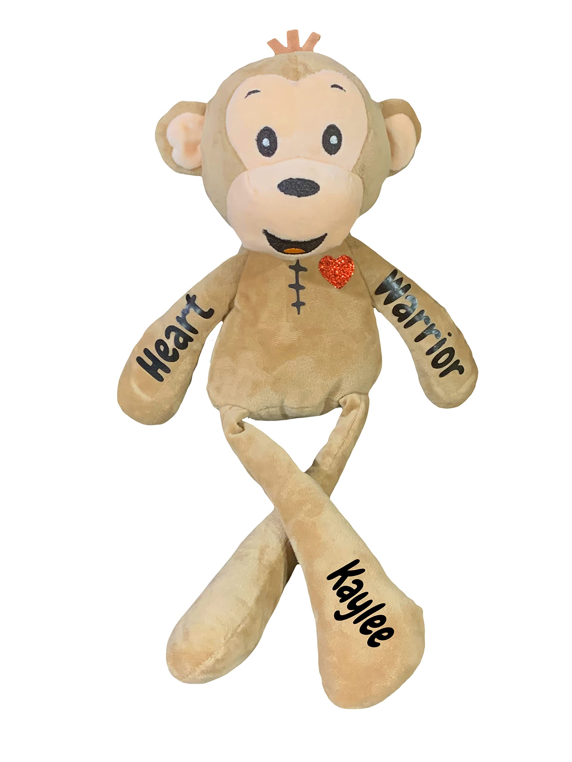 Personalized Scar Buddy CHD Stuffed Monkey - Comfort Gift for Heart Surgery Babies & CHD Warriors - 16