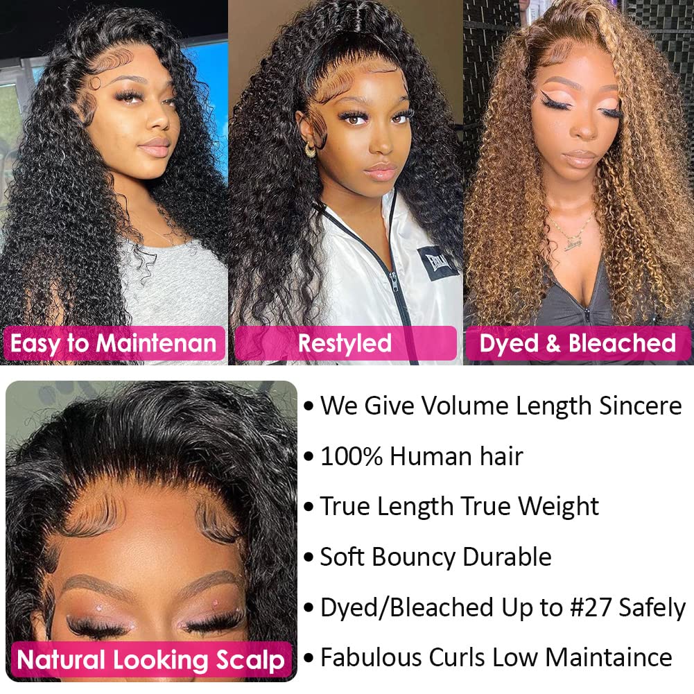 CYNOSURE 13x4 Lace Front Human Hair Wigs for Black Women - 9A Grade Curly Lace Front Wigs with Pre-Plucked Hairline & Baby Hair - Natural Black Color (18 Inches) | Perfect for Daily Wear, Special Occasions & Protective Hairstyles