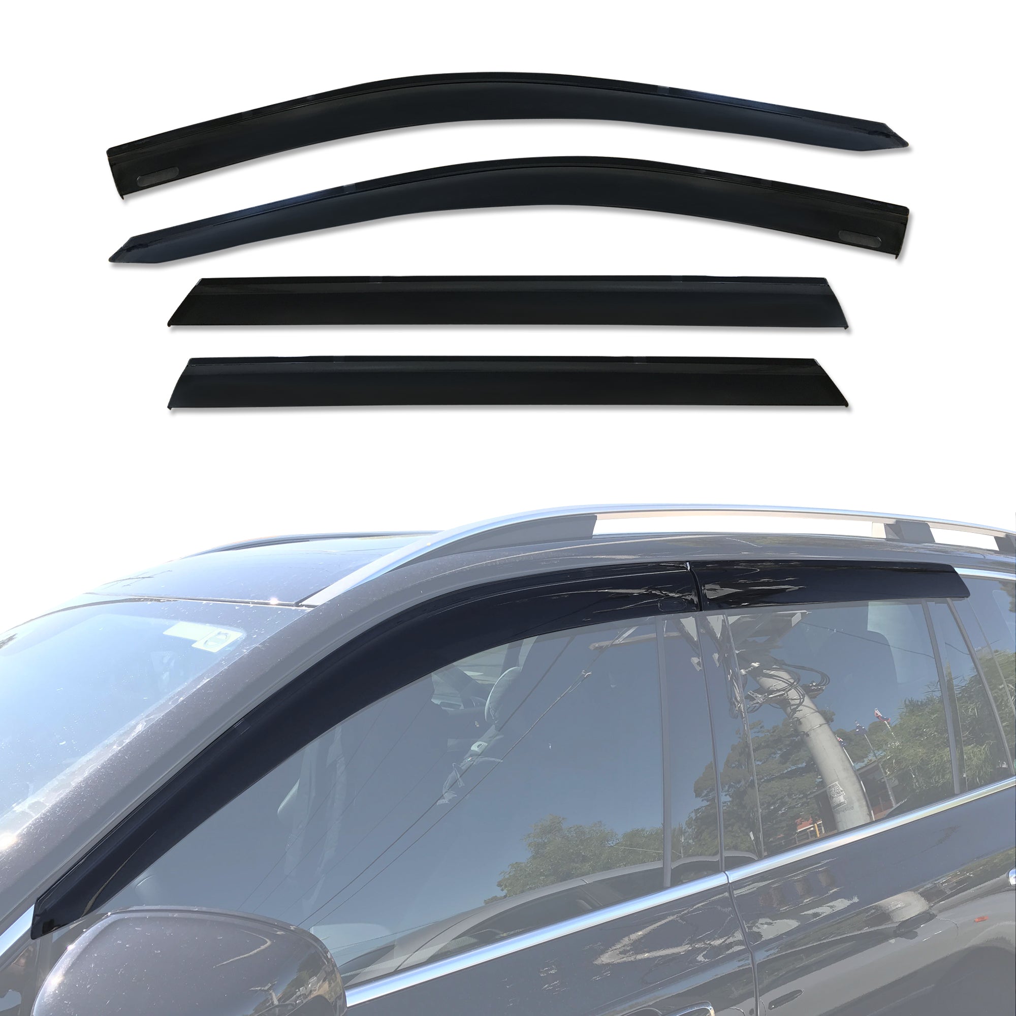 Volvo XC90 2015-2023 Car Window Weather Deflectors - Rain Guards & Vent Shades for All-Weather Protection - Perfect for Rain, Snow & Road Trips