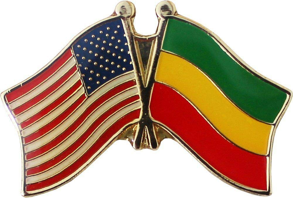 Wholesale Pack of 3 USA Ethiopia Friendship Flag Hats with Lapel Pins - Patriotic American Accessories for Sports Events, National Holidays & Cultural Celebrations