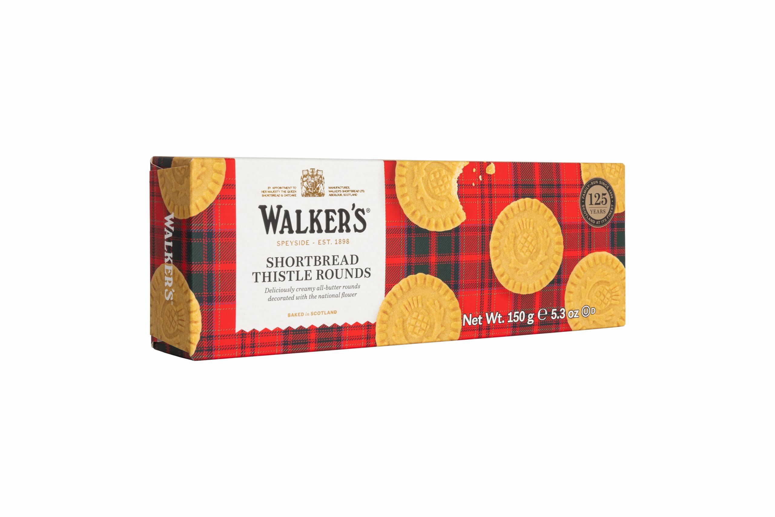 Walkers Pure Butter Shortbread Cookies, Rounds, 5.3 oz (150g) - Authentic Scottish Recipe - Perfect for Tea Time, Gifts & Holiday Baking
