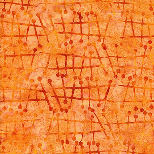 Island Batik Retro Atomic Line Pumpkin Quilt Fabric - Style 811702210 - Perfect for DIY Quilting, Home Decor & Craft Projects