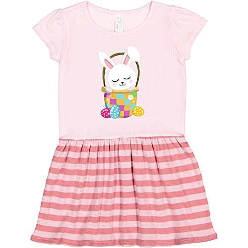Easter Bunny Toddler Dress - Cute White Bunny & Eggs for Easter Outfits