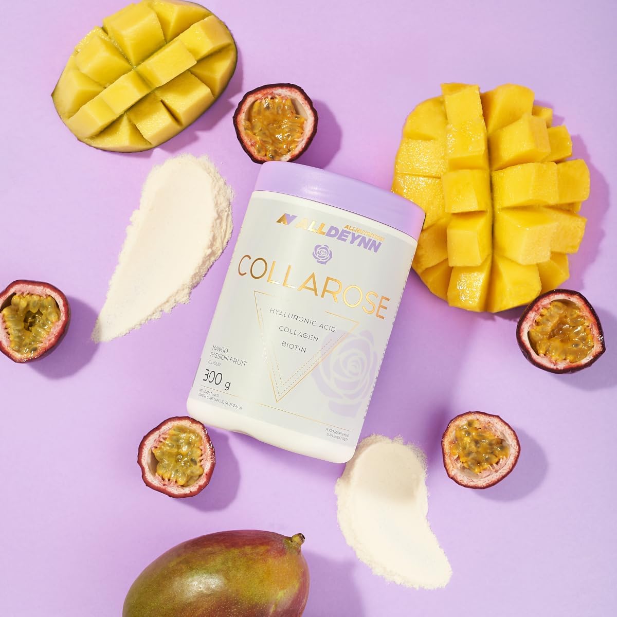 Allnutrition AllDeynn Collarose Collagen Peptides Powder 300g - Supports Skin, Hair & Joint Health - Perfect for Smoothies, Coffee & Baking