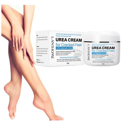 40% Urea Cream with 2% Salicylic Acid for Cracked Feet - Intensive Foot Repair Treatment for Dry, Rough & Cracked Skin - Moisturizes, Softens & Exfoliates Dead Skin Cells - Perfect for Daily Foot Care & Pedicure Prep (1 Pack)