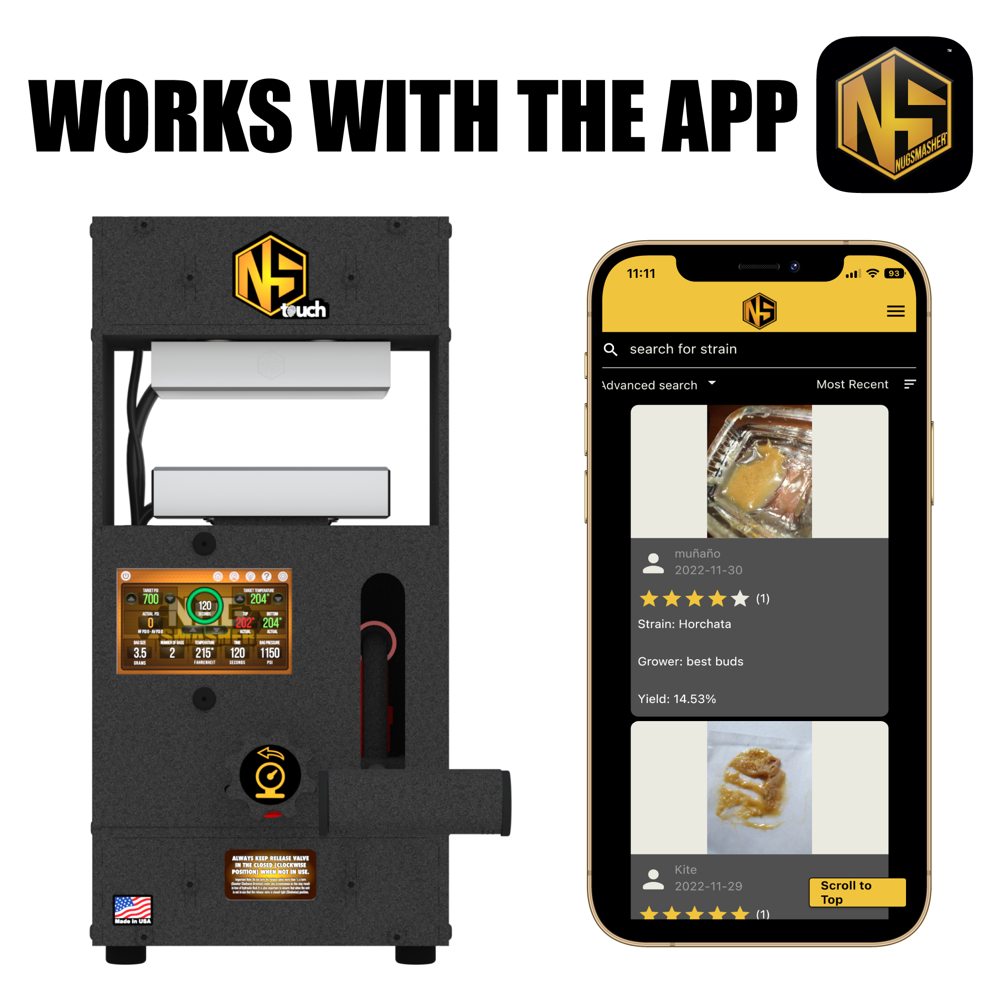 NugSmasher Touch 12 Ton Rosin Press Kit with Essential Accessories - Perfect for Home DIY Rosin Extraction & Concentrate Making