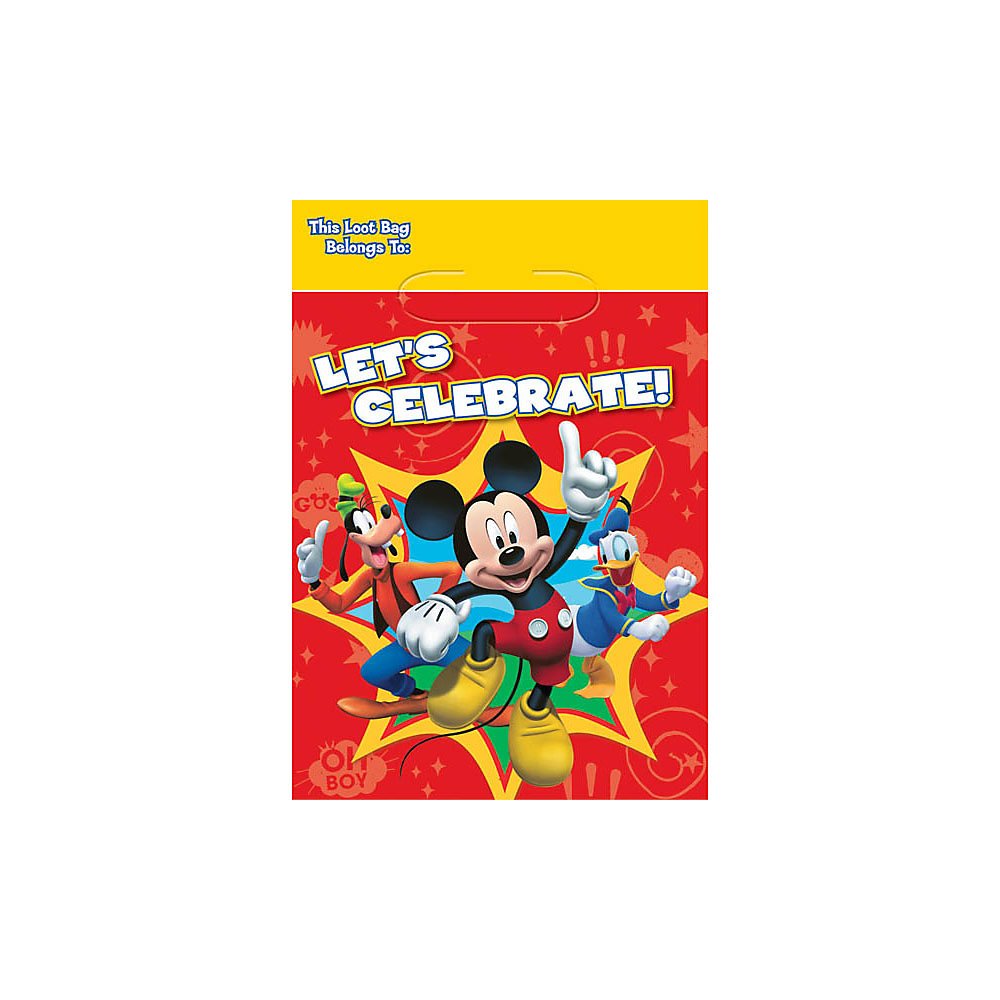 Disney Mickey Mouse Party Favor Bags (8 Pack) - Perfect for Birthday Parties, Baby Showers & Kids' Events