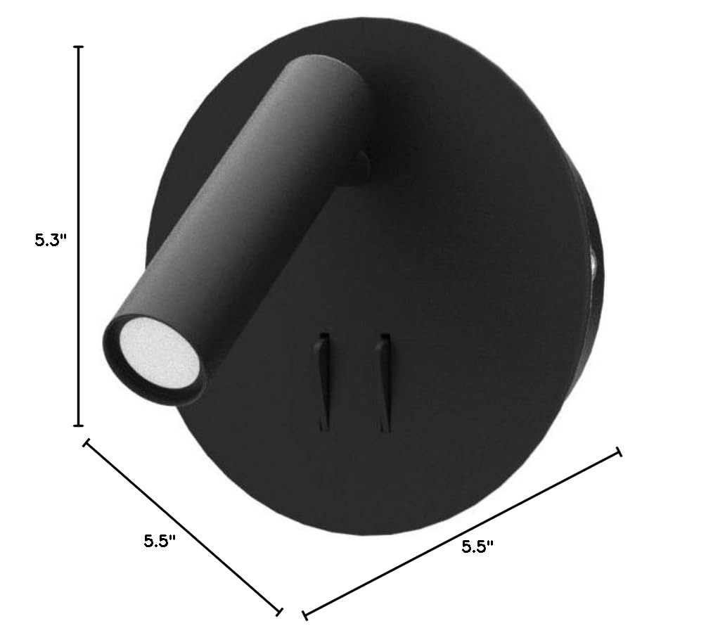 ZEROUNO Hardwired Wall Sconce Lights with Switch - Black LED Wall Mounted Reading Lights for Bedroom, Living Room & Office - Perfect Bedside Lamps for Night Reading and Ambient Lighting