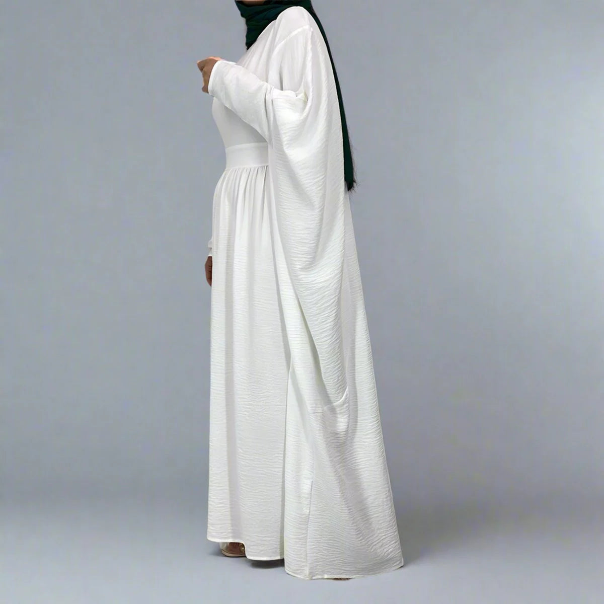 Elegant Pleated Wrinkle-Resistant Abaya Dress #256836 - Perfect for Modest Fashion, Prayer & Special Occasions