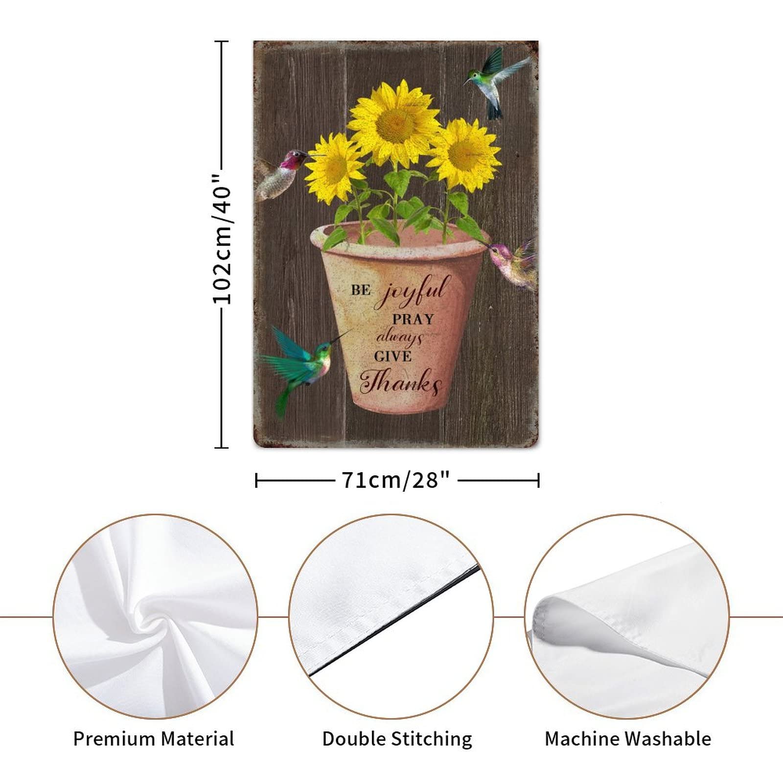 Premium Double-Sided Welcome Garden Flag - Be Joyful Pray Always Give Thanks Rustic Yard Banner for Farmhouse, Halloween & Summer Decor - 28x40 Inch Outdoor House Flag for Porch, Lawn & Garden Decoration