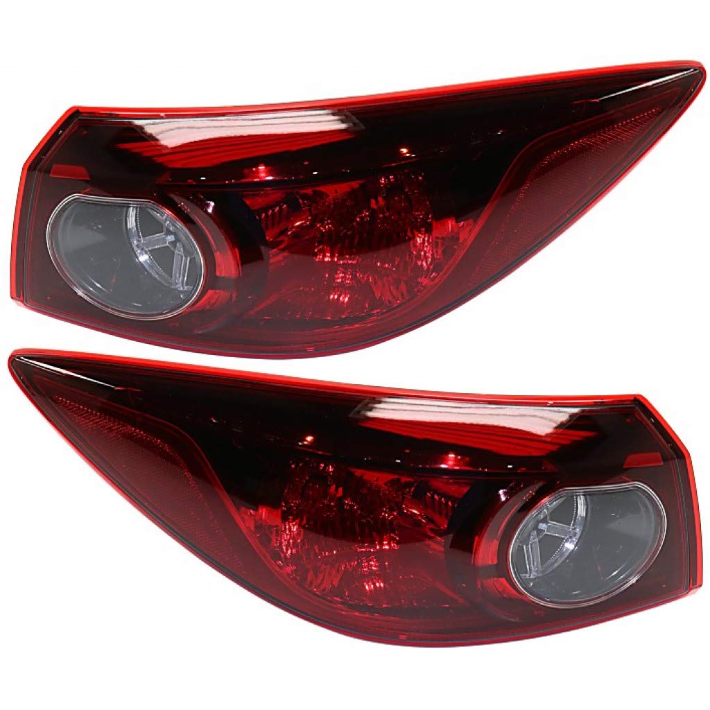 2014-2016 Mazda 3 Sedan LED Tail Lights Pair (Left & Right) - DOT Certified, Plug & Play Installation with Bulbs Included - Perfect for Night Driving & Enhanced Safety