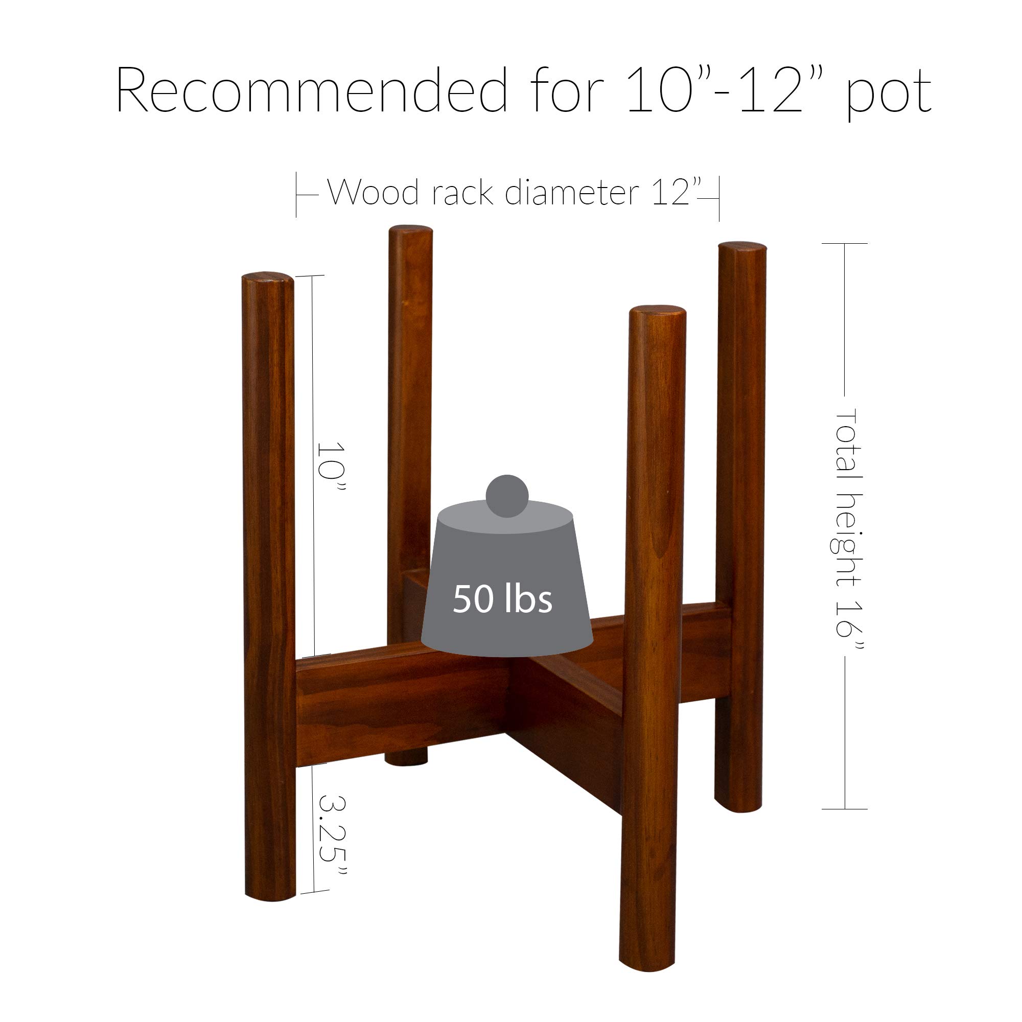 Mid-Century Modern Wood Plant Stand - 12