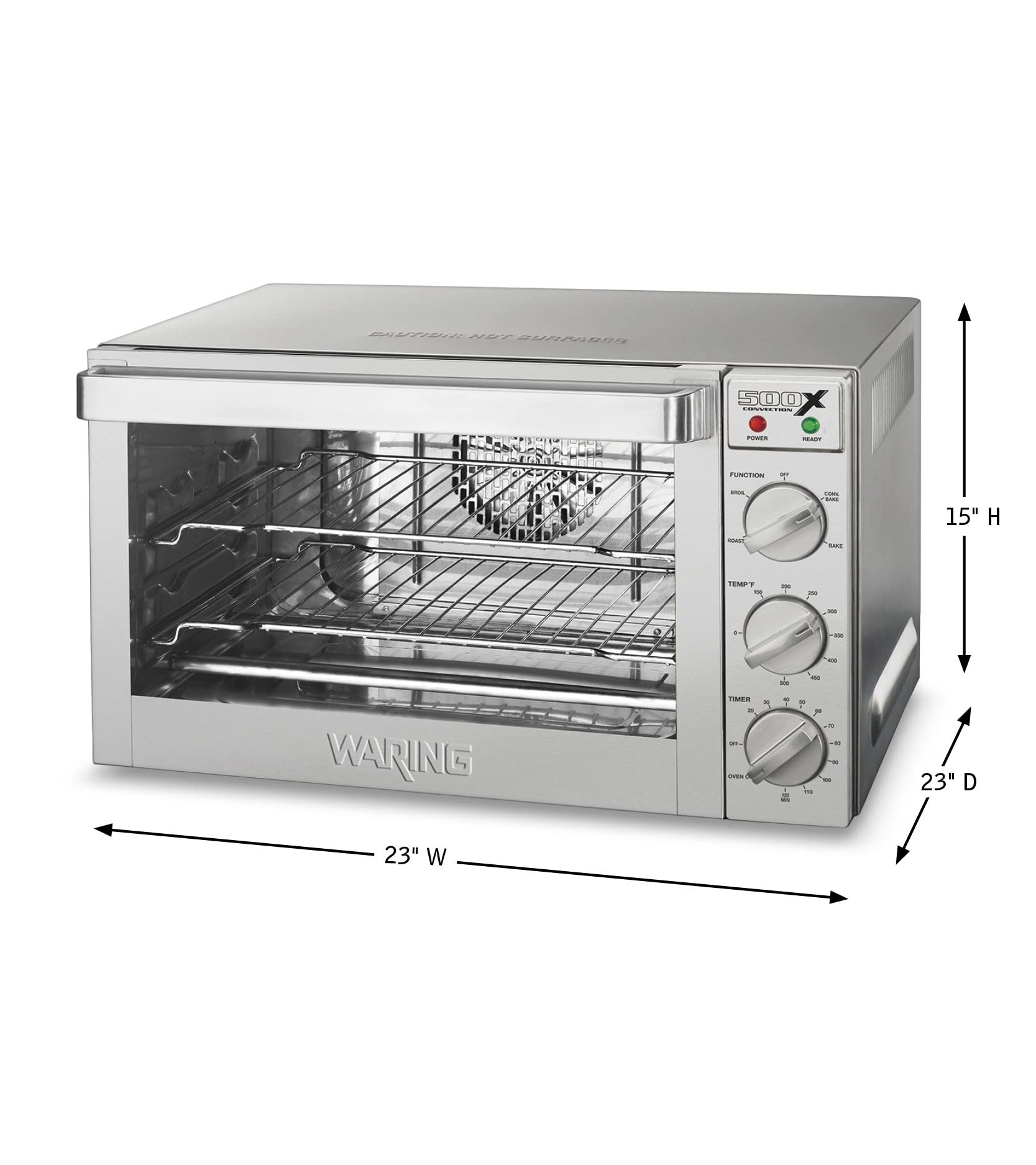 Waring Commercial WCO500X Half Size Convection Oven - 120V, 5-15 Phase Plug, Stainless Steel - Perfect for Restaurants, Bakeries & Commercial Kitchens