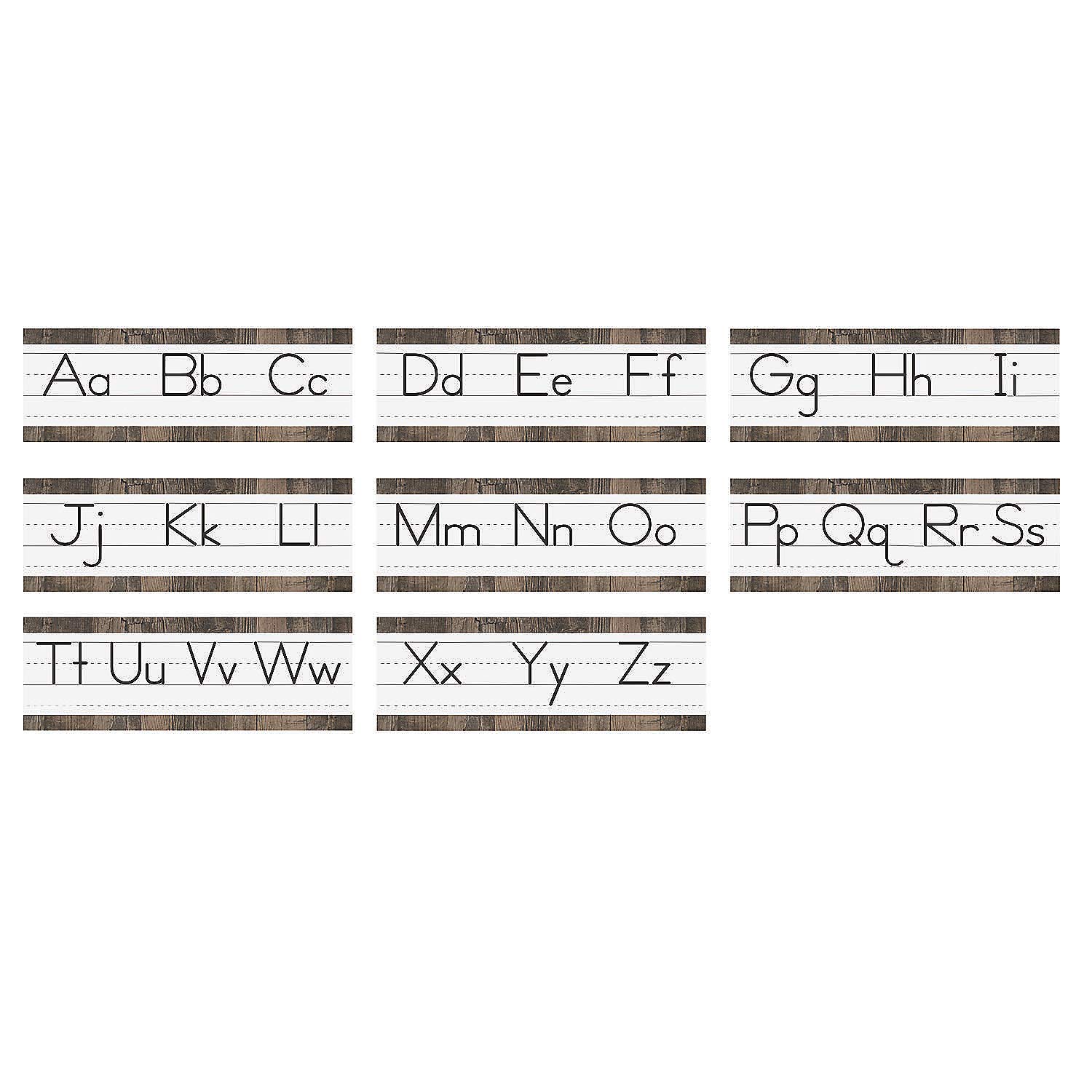Fun Express Wood Grain Alphabet Line Mini Bulletin Board Set - 26