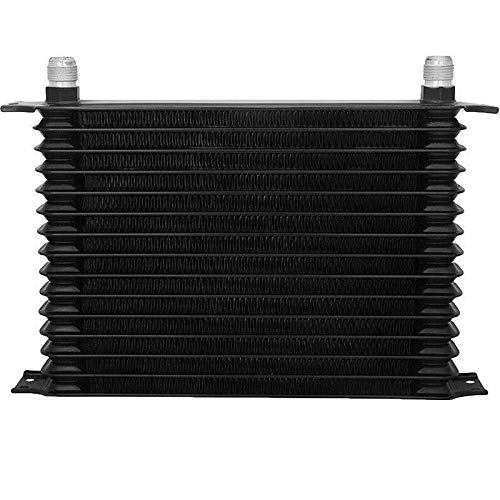 15 Row 10AN Transmission Oil Cooler with Electric Fan - 38mm Core & 180°F Thermostat Switch Kit for High-Performance Vehicles, Racing, and Towing Applications