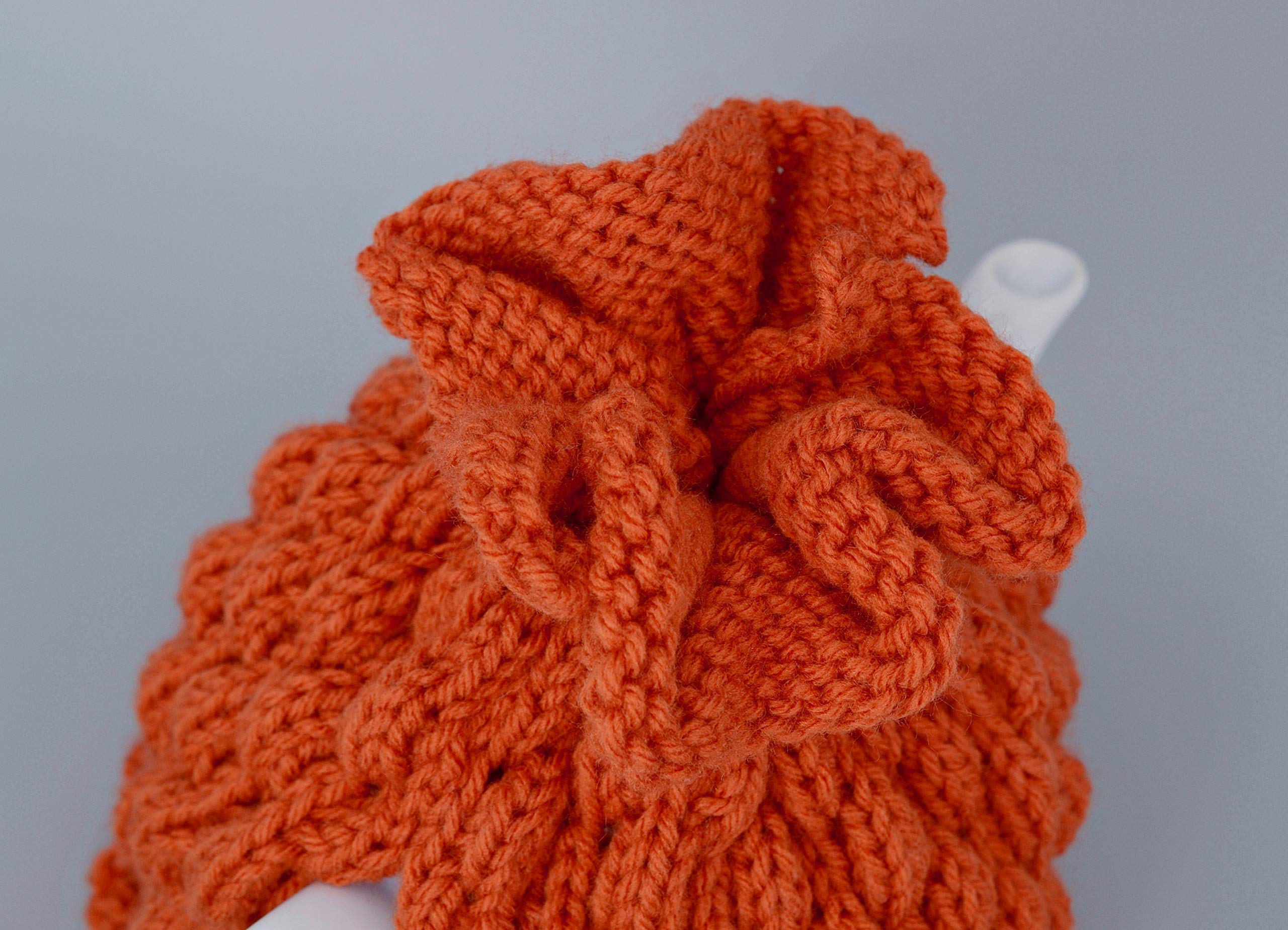 Cozy Knitted Teapot Cover - Burnt Orange Fall Decor for Kitchen & Table | Thanksgiving Housewarming Gift, Tea Lover Accessories, Halloween Pumpkin Themed Centerpiece | Perfect for Autumn Tea Parties & Seasonal Home Decor
