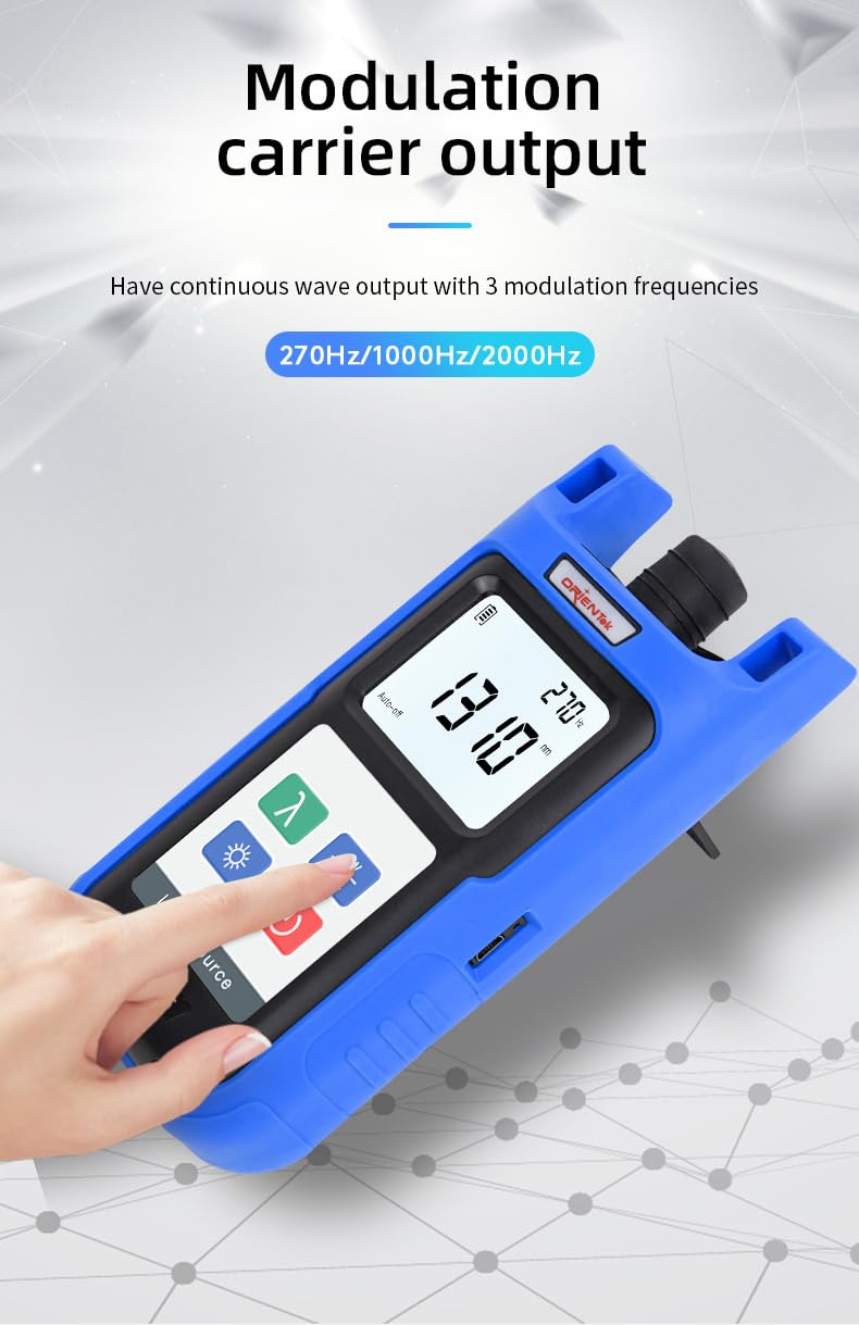 ORIENTEK TPM-35 Fiber Optic Power Meter & TLS-3S 1310/1550nm Single Mode Light Source Kit - Professional Optical Network Testing Equipment for Telecom, Data Center & FTTH Installation