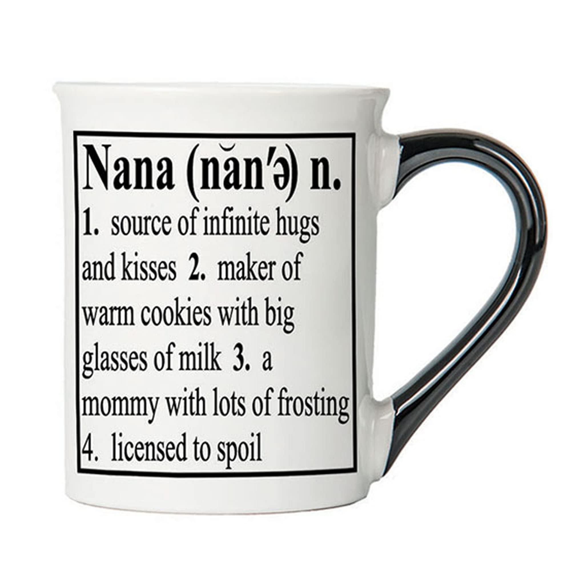 **Cottage Creek Nana Mug - 16 oz Large Ceramic Coffee Cup for Women, Black & White Gift Boxed Tea Mug - Perfect Gift for Grandma, Mom, Nana - Mother's Day, Birthday, Pregnancy Present - Ideal for Coffee, Tea, Hot Cocoa & Cozy Moments at Home**