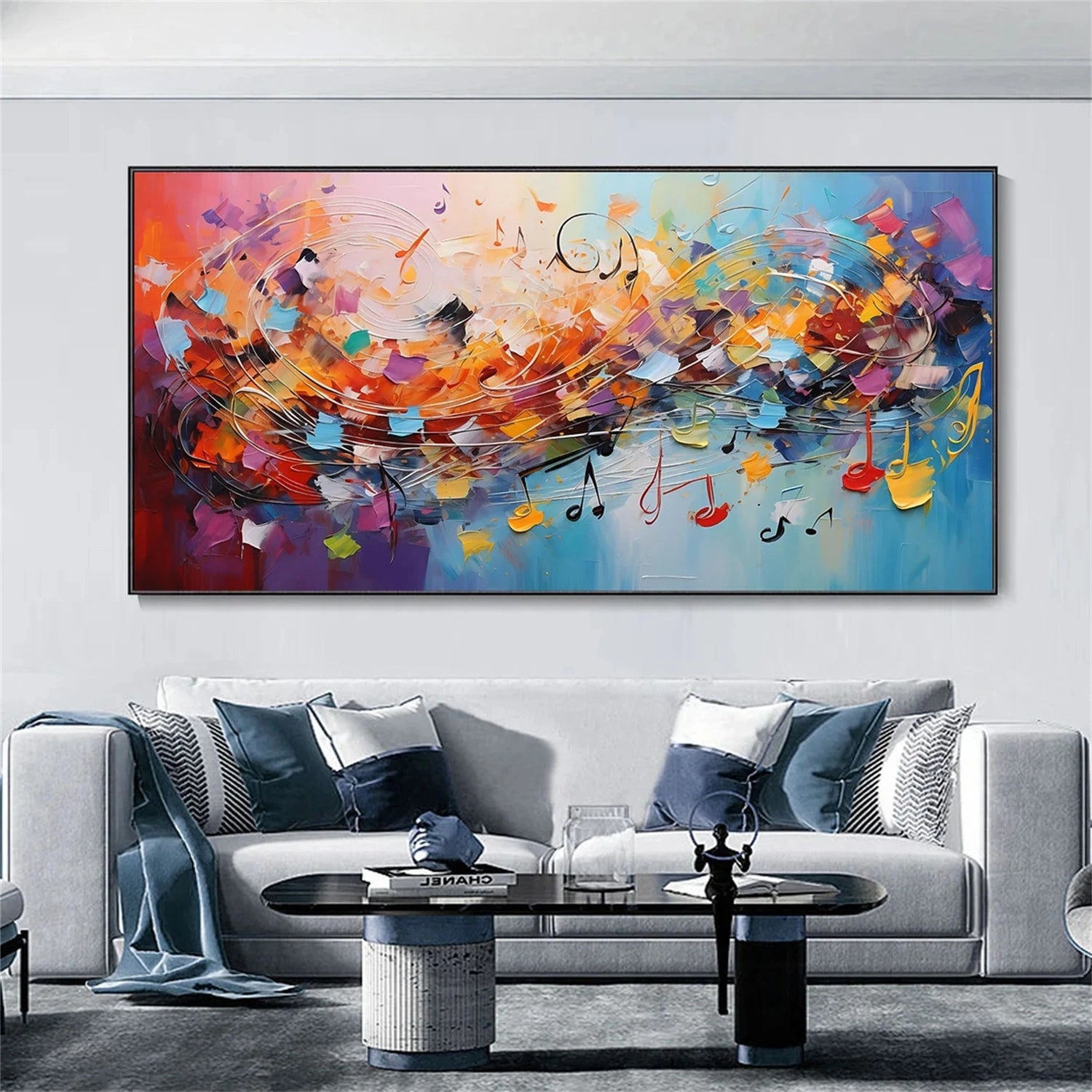 Abstract Painting #AB 288 - Modern Wall Art for Living Room, Bedroom & Office Decor - Handmade Canvas Artwork for Home & Office Interior Design