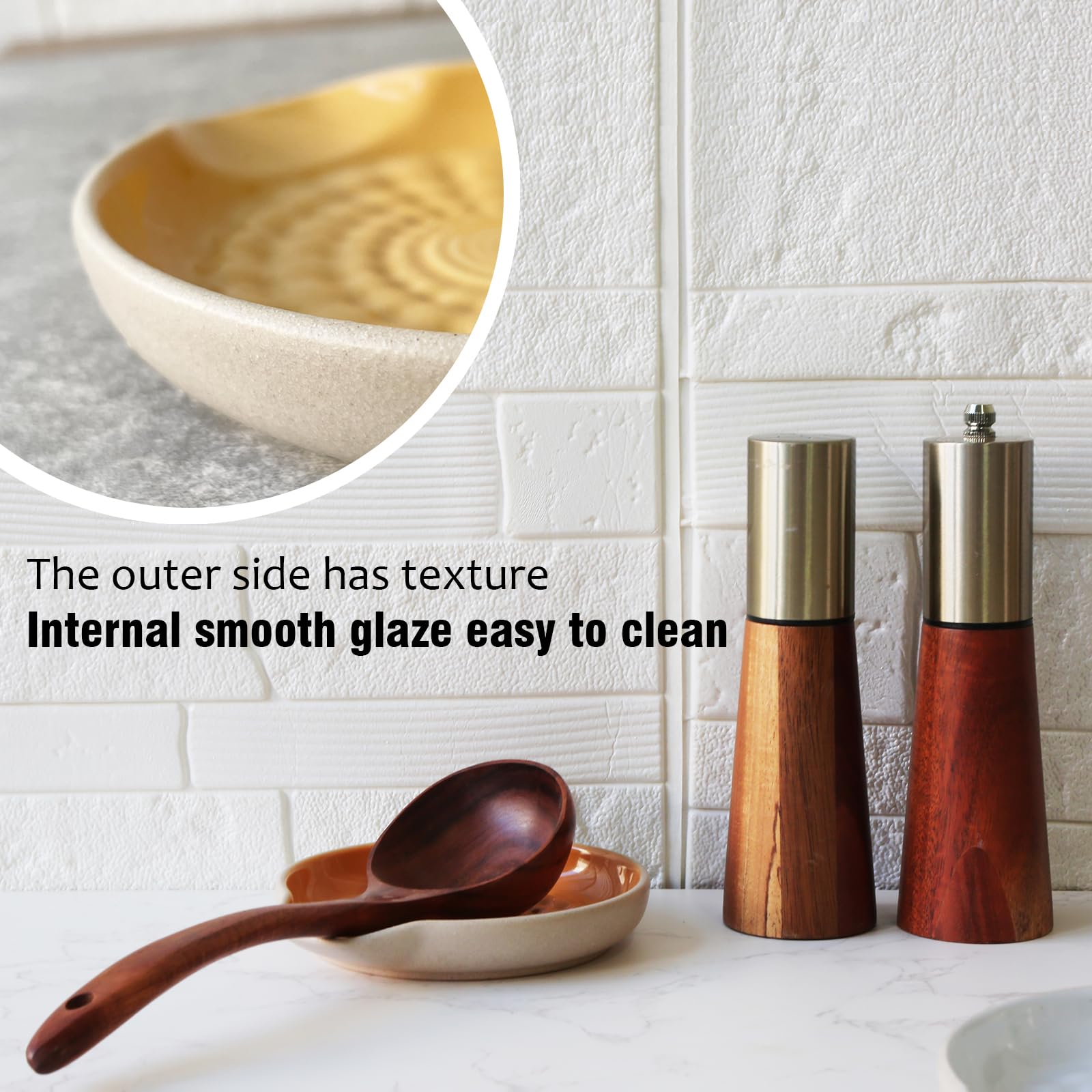 Ceramic Spoon Rest for Stove Top - Large Kitchen Counter Spoon Holder - Farmhouse Style Cooking Utensil Rest - Dishwasher Safe White Spoon Rest for Cooking, Baking & Serving (Perfect for Kitchen Counter, Stovetop Use & Dining Table Decor)