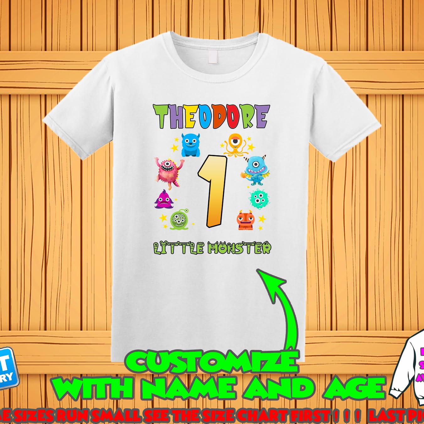 Little Monster Custom T-Shirt | Personalized Monster Birthday Shirt for Kids & Family | Matching Monster Family Shirts for Boys & Girls | Great for Birthday Parties, Family Photos & Themed Events