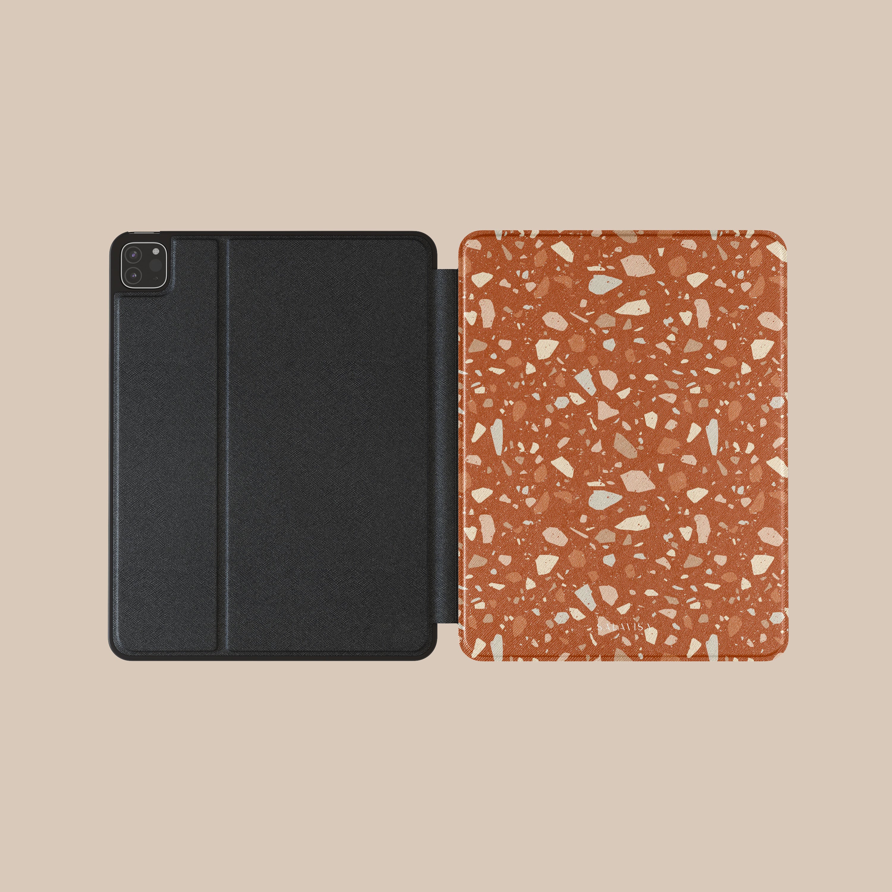 Stylish Orange Terrazzo Pattern iPad Case - Durable Protective Cover for iPad Pro/Air/Mini - Perfect for Work, Travel & Home Use